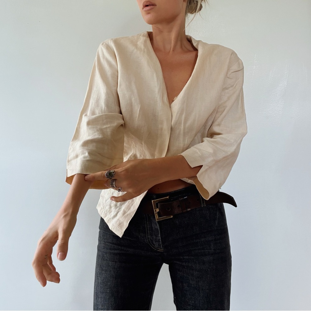 Chic Vintage Linen Top